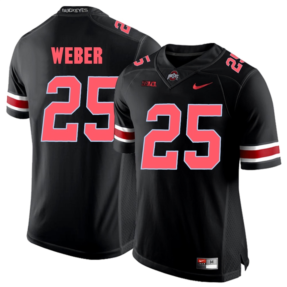 Ohio State Buckeyes Men's NCAA Mike Weber #25 Blackout College Football Jersey SLW6049HQ